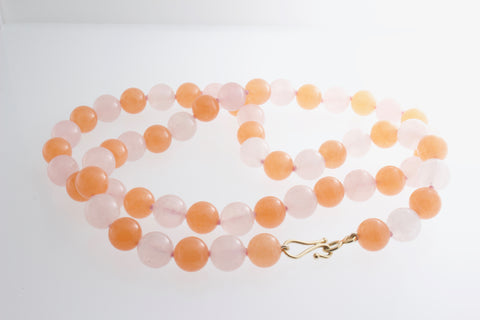 Rose and Orange Quartz necklace