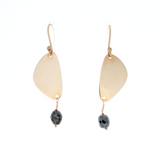 Black Diamond & Pebble Earrings