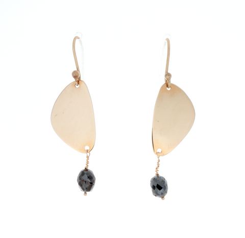 Black Diamond & Pebble Earrings