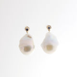 Pearl, Sapphire and Gold Earrings