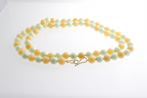 Honey Jade and Lemon Chrysoprase necklace