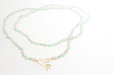 Blue Amazonite and Pink Opal Necklace